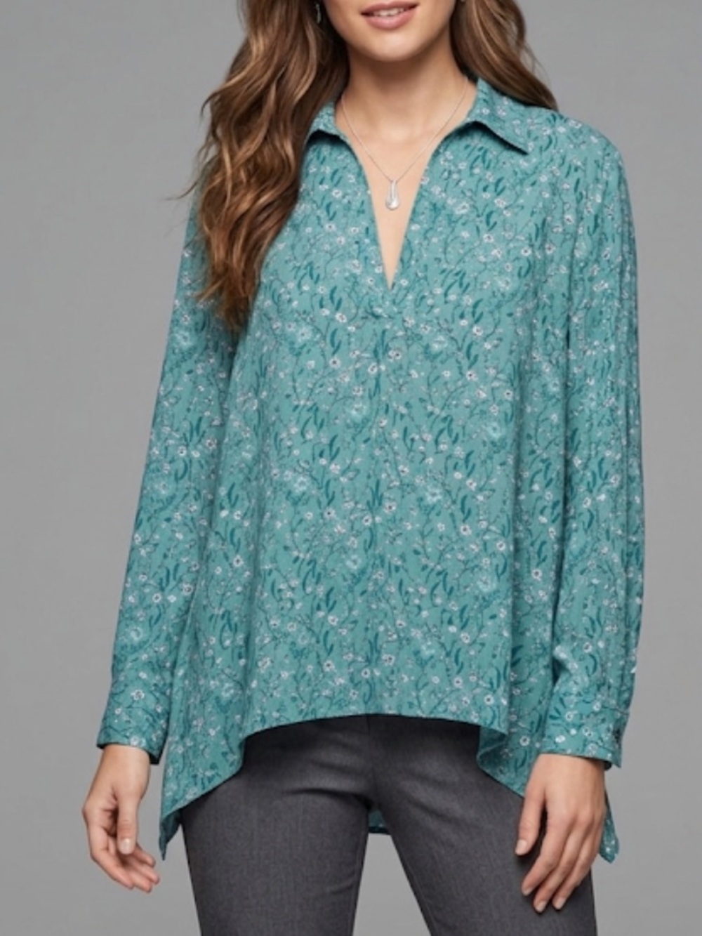 2/$25 Cabi Chase Field of Flowers Semi Sheer Blouse